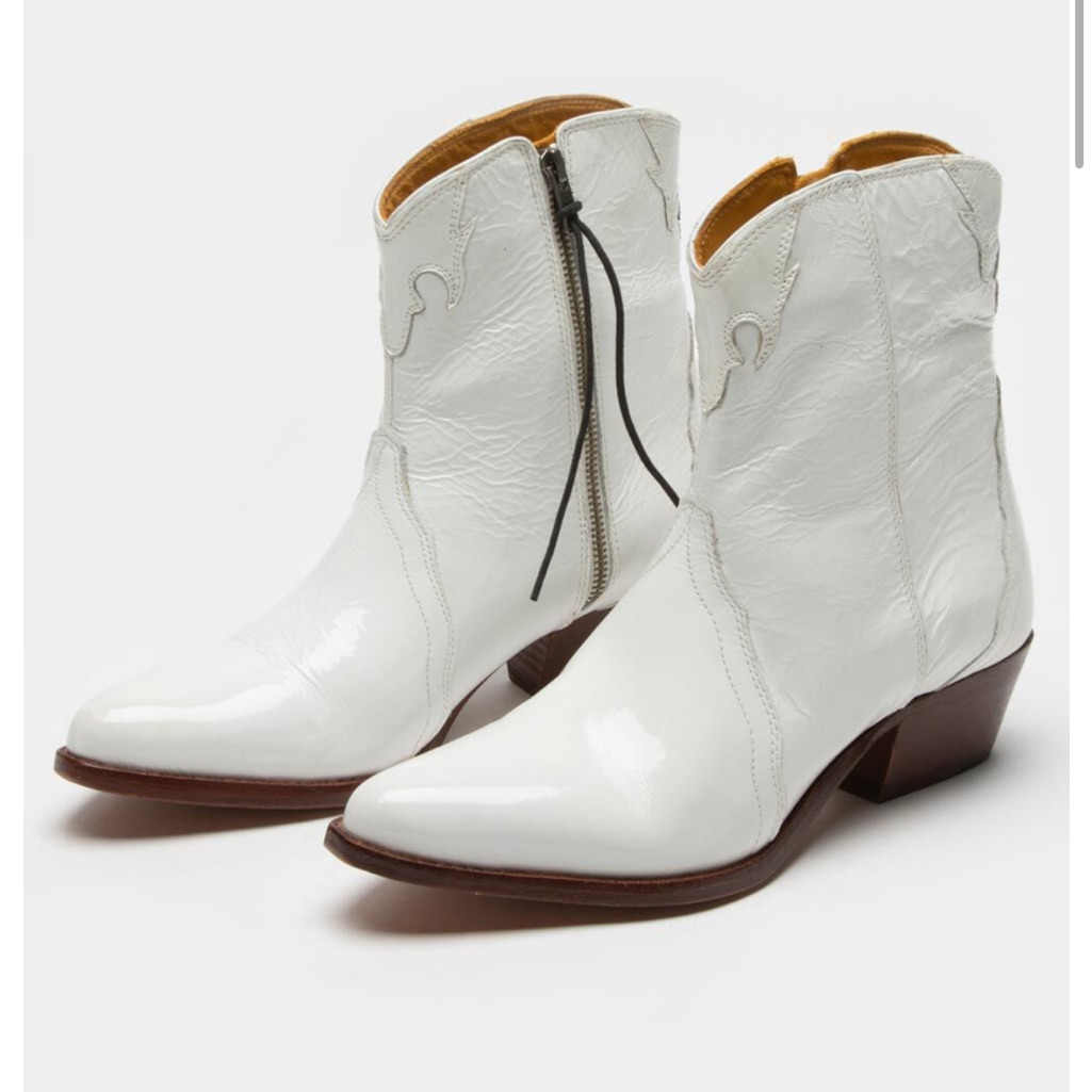 Free People Glossy White Ankle Booties